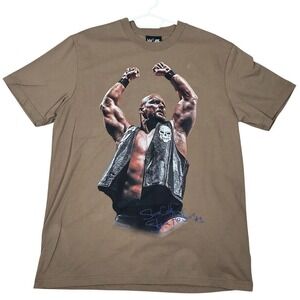 NWT WWE X Shoe Palace Stone Cold Steve Austin Short Sleeve T Shirt BEIGE Large